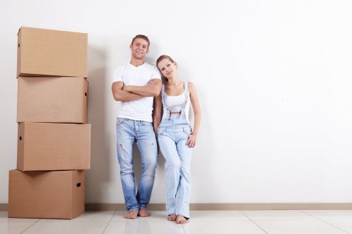 Moving van safety image showing careful loading and protective handling