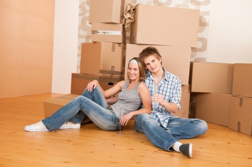 Professional packing team organizing boxes for a move in Camdentown