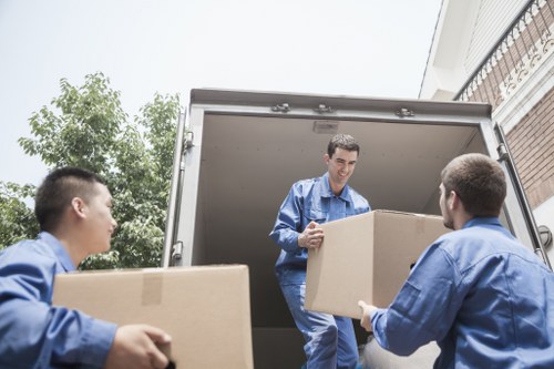 Removal van loaded for a flat move in Camdentown