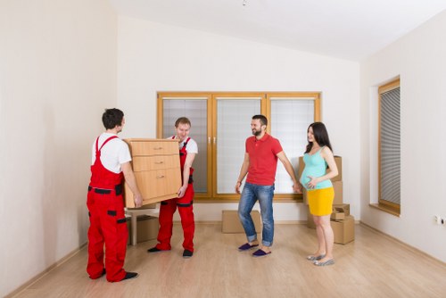 New home unpacking setup after a house move in Camdentown