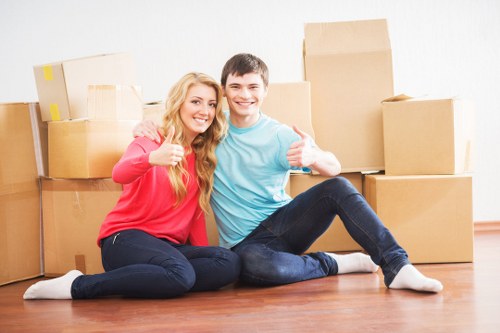 Packed boxes and furniture ready for a Camdentown home removal